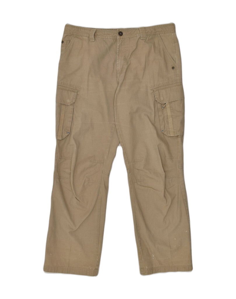 DECATHLON Mens Straight Cargo Trousers IT 50 Large W36 L32  Beige Cotton | Vintage Decathlon | Thrift | Second-Hand Decathlon | Used Clothing | Messina Hembry 