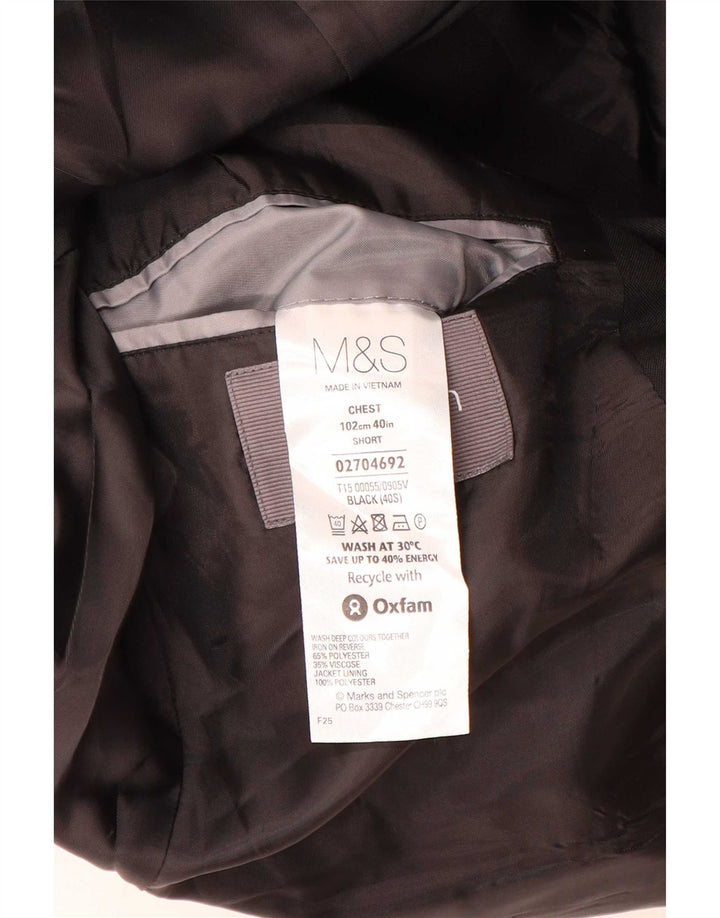 Marks & Spencer Mens 2 Button Blazer Jacket UK 40 Medium Black