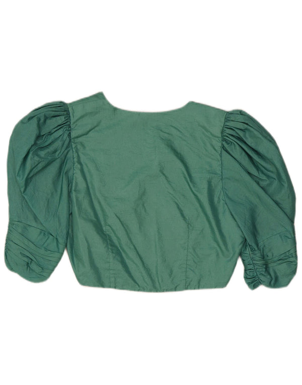Vintage Womens 3/4 Sleeve Bolero Top UK 10 Small Green