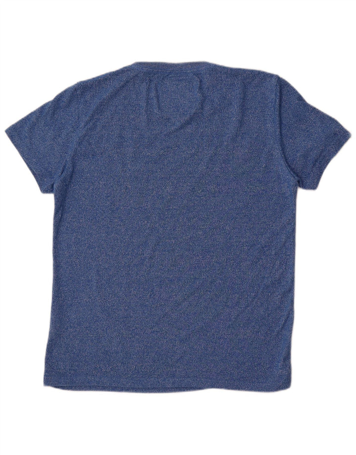 Superdry Mens Graphic T-Shirt Top Medium Blue Flecked Cotton
