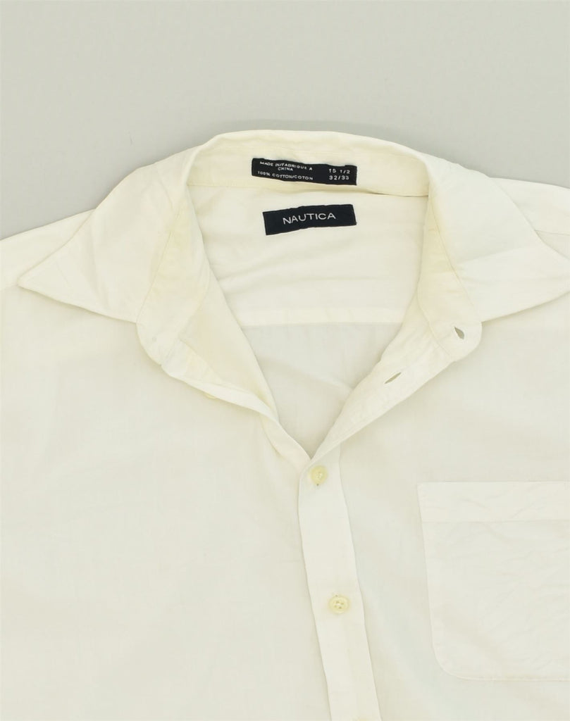 NAUTICA Mens Shirt Size 15 1/2 Medium White Cotton | Vintage Nautica | Thrift | Second-Hand Nautica | Used Clothing | Messina Hembry 