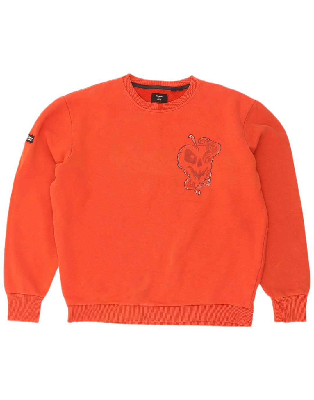 Superdry Mens Graphic Sweatshirt Jumper Medium Orange Cotton