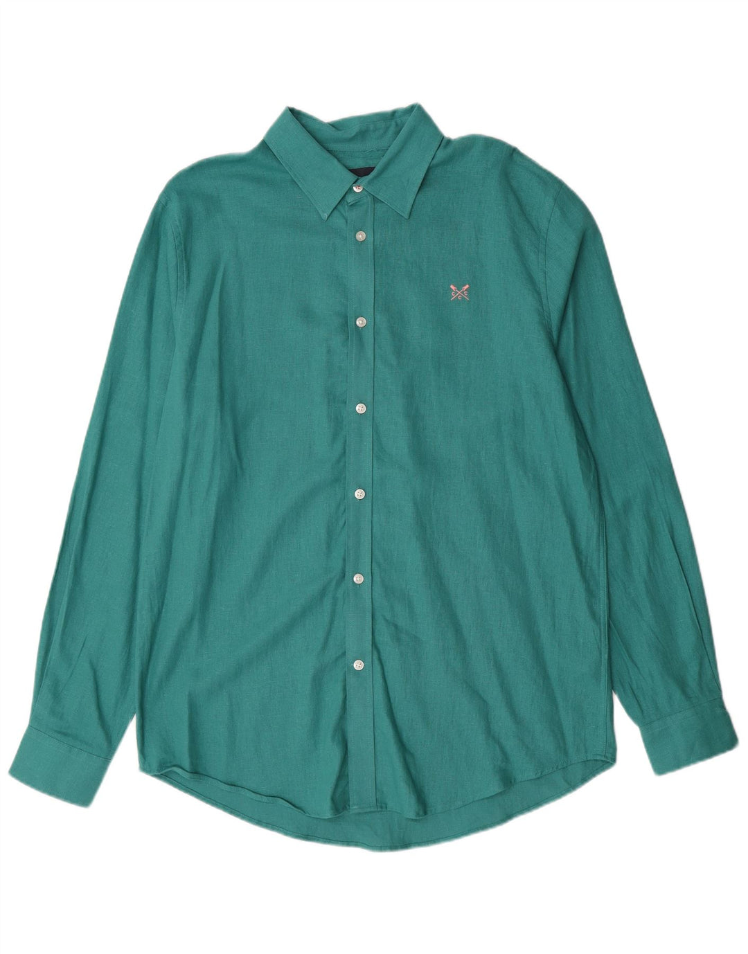 Crew Clothing Mens Shirt Medium Green Linen