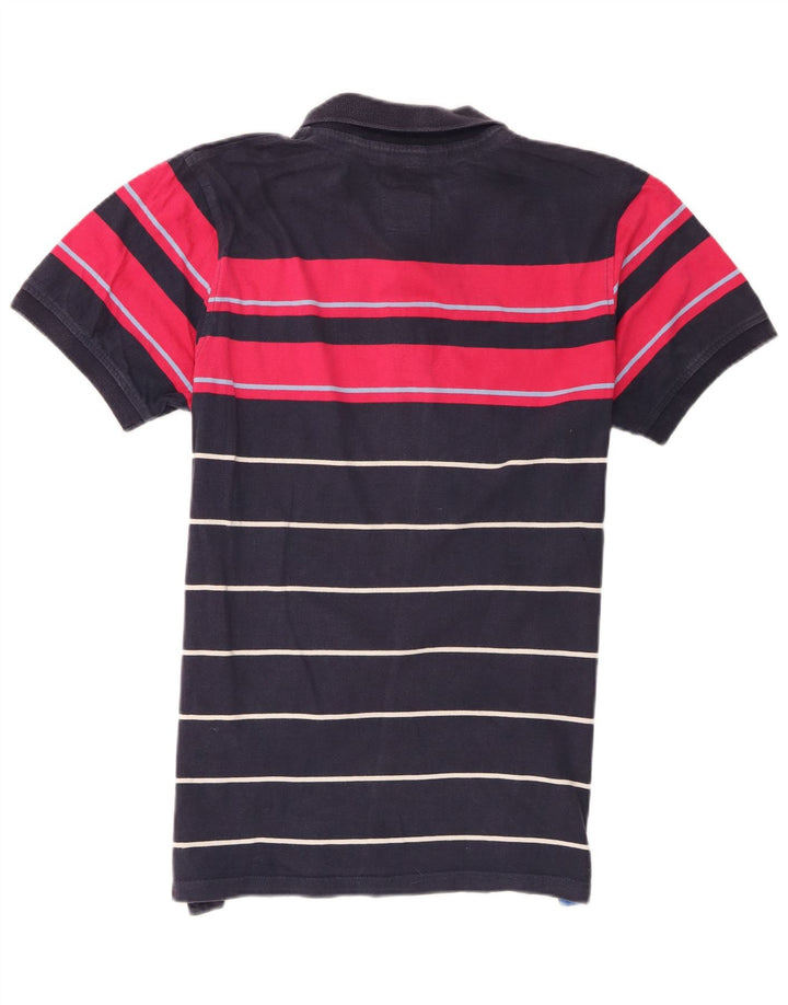 Crew Clothing Mens Polo Shirt Medium Navy Blue Colourblock Cotton