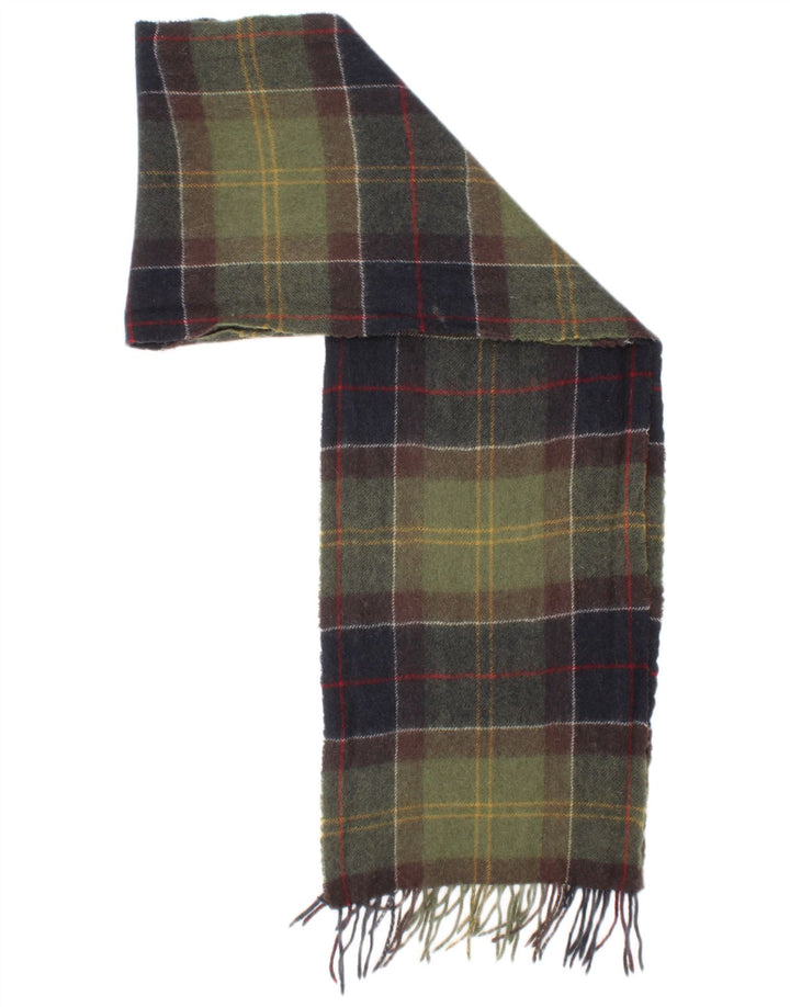 Barbour Mens Rectangle Scarf One Size Green Plaid Wool