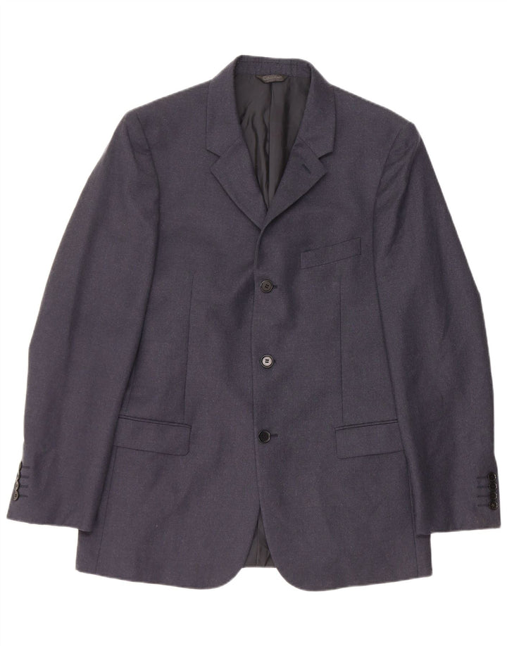 Calvin Klein Mens 3 Button Blazer Jacket IT 50 Large Navy Blue New Wool