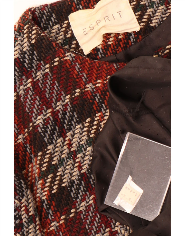 Esprit Womens Overcoat UK 12 Medium Burgundy Check