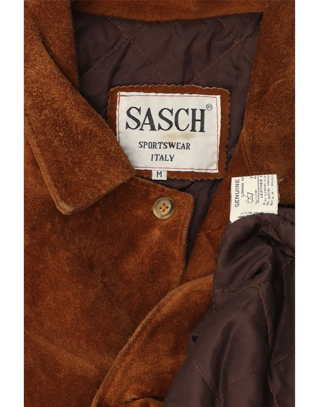 Sasch Mens Suede Jacket UK 38 Medium Brown Leather