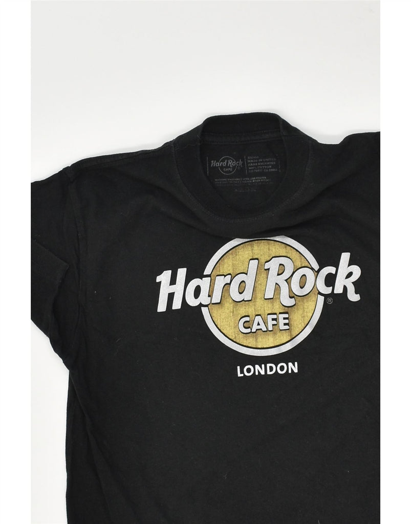 HARD ROCK CAFE Womens London Graphic T-Shirt Top UK 8  Small Black Cotton | Vintage Hard Rock Cafe | Thrift | Second-Hand Hard Rock Cafe | Used Clothing | Messina Hembry 