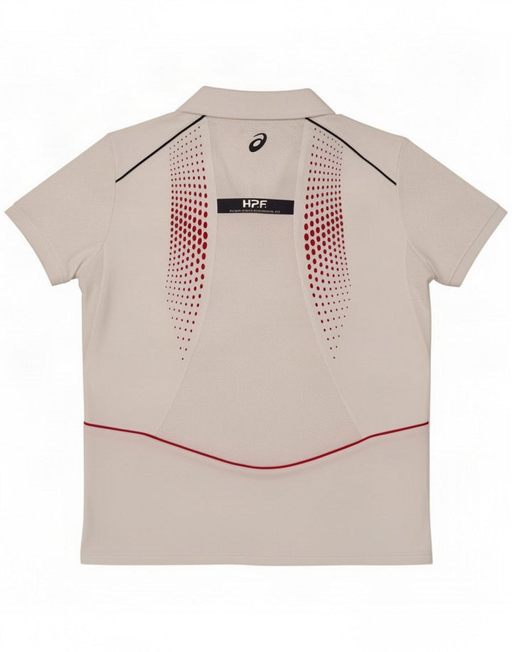 Asics Womens Graphic Polo shirt UK 14 Medium White Polyamide