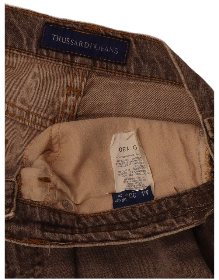 TRUSSARDI Womens Straight Jeans W28 L28 Brown Cotton