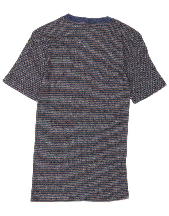 Missoni Mens T-Shirt Top Medium Navy Blue Striped Cotton