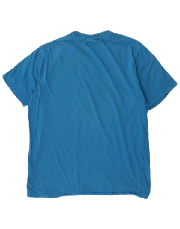 Fila Mens Graphic T-Shirt Top Medium Blue Cotton