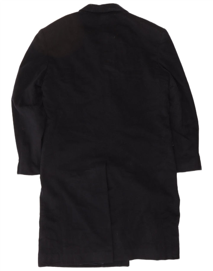 LUCA D'ALTIERI Mens Double Breasted Coat IT 48 Medium Navy Blue Classic