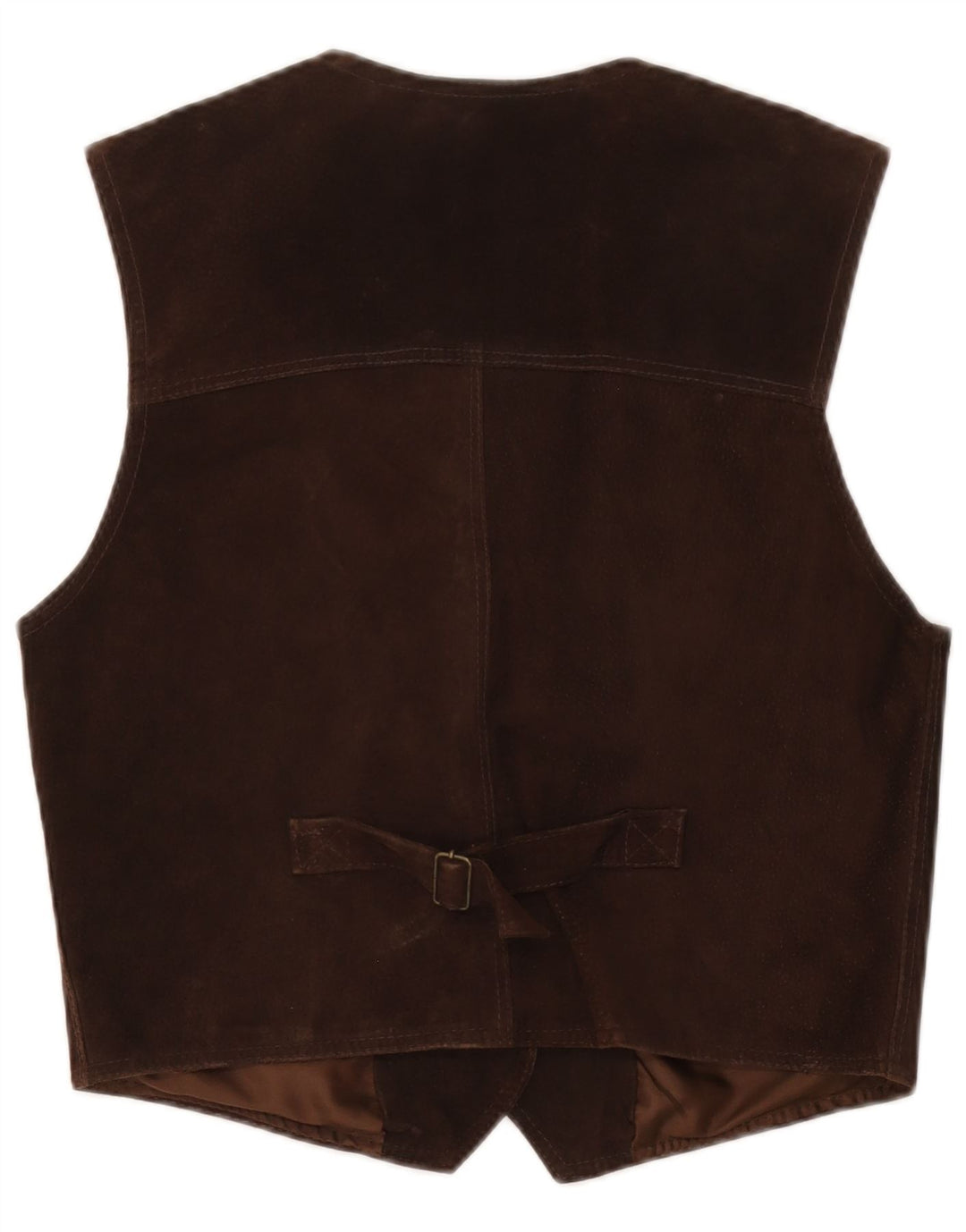 Vintage Womens Suede Waistcoat IT 48 XL Brown