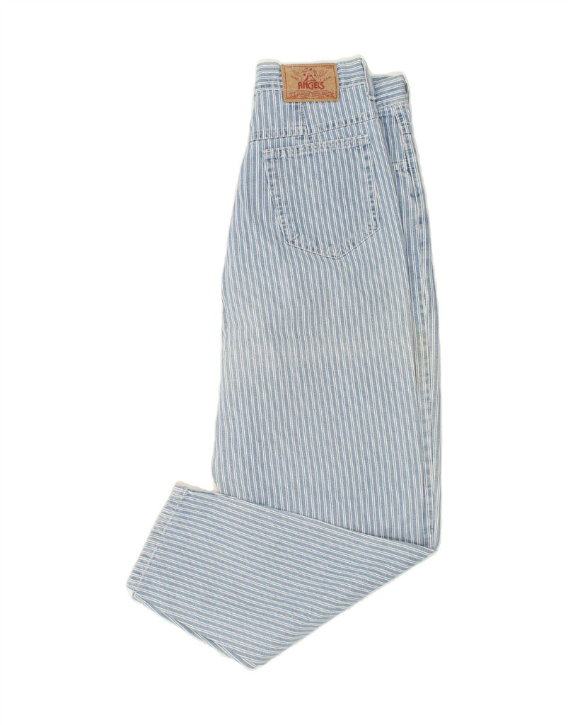 ANGELS Womens Tapered Casual Trousers W30 L30 Blue Striped Vintage Angels and Second-Hand Angels from Messina Hembry 