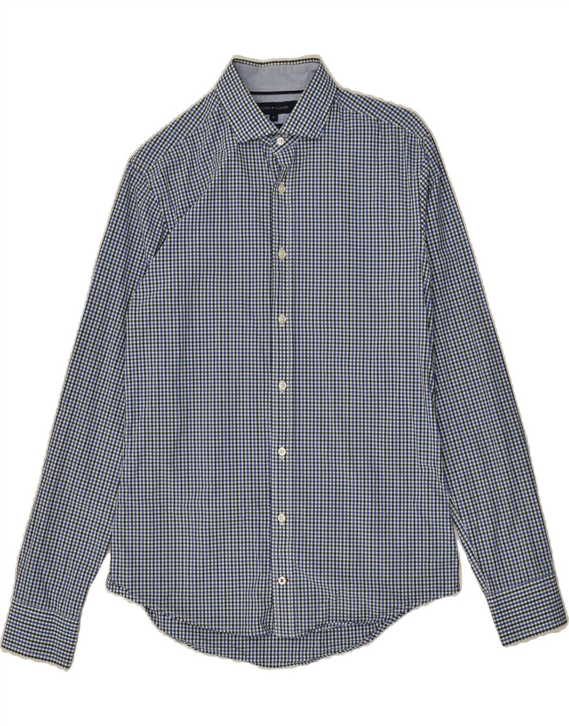 TOMMY HILFIGER Mens Slim Fit Shirt Medium Blue Check Cotton | Vintage Tommy Hilfiger | Thrift | Second-Hand Tommy Hilfiger | Used Clothing | Messina Hembry 