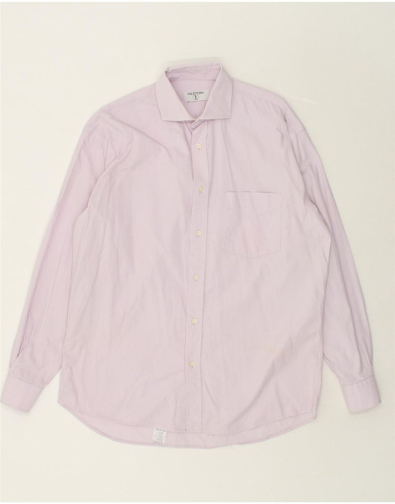 VALENTINO Mens Shirt Size 40 Medium Purple Cotton | Vintage Valentino | Thrift | Second-Hand Valentino | Used Clothing | Messina Hembry 