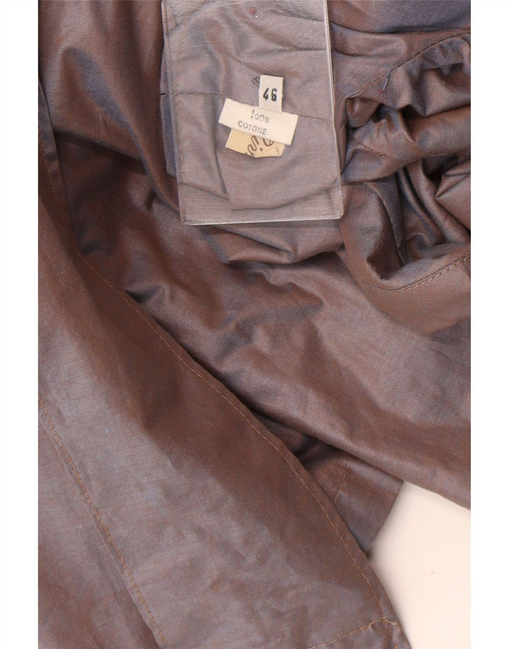 Vintage Womens Overcoat IT 46 Large Brown Cotton