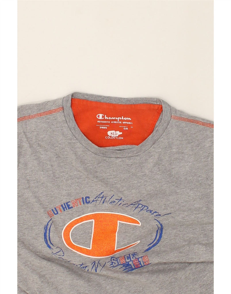 CHAMPION Boys Graphic T-Shirt Top 11-12 Years Grey Cotton | Vintage Champion | Thrift | Second-Hand Champion | Used Clothing | Messina Hembry 