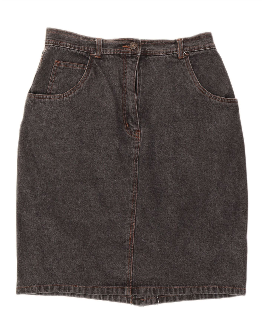 JOHN F GEE Womens Denim Skirt EU 40 Medium W28 Grey Cotton