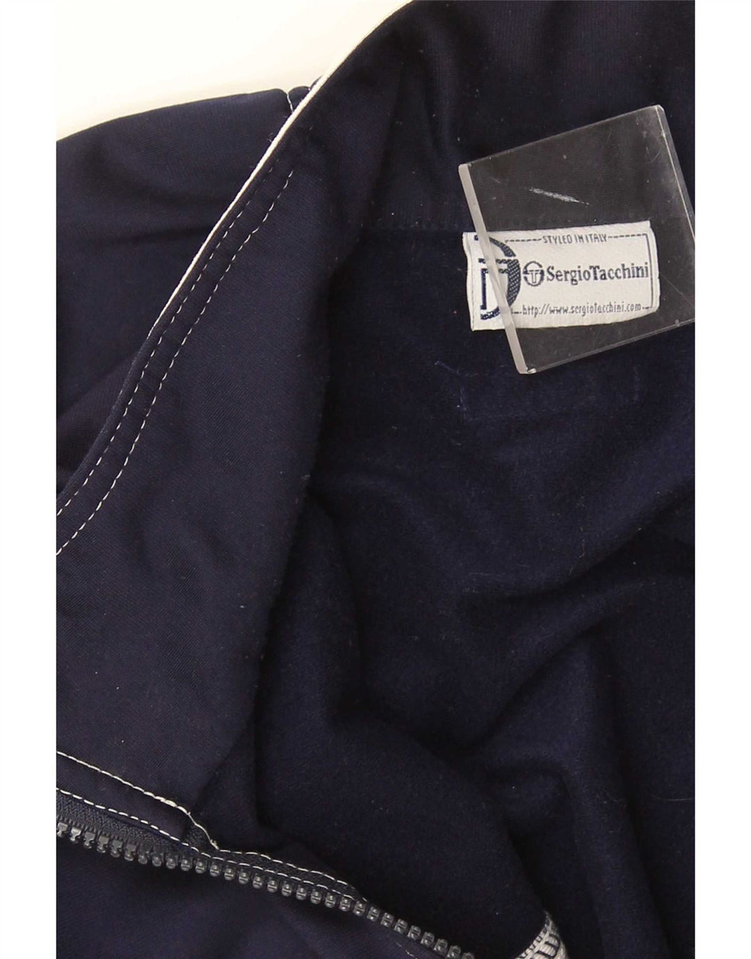 Sergio Tacchini Mens Tracksuit Top Jacket Medium Navy Blue Colourblock