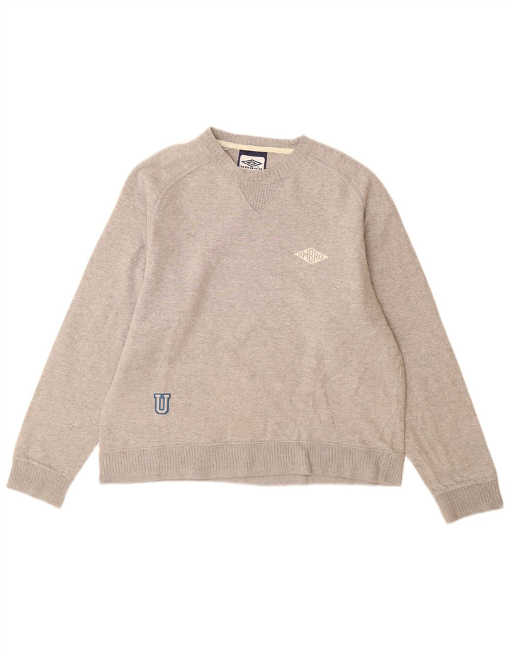Umbro Mens Sweatshirt Jumper UK 35/37 Small Grey Cotton