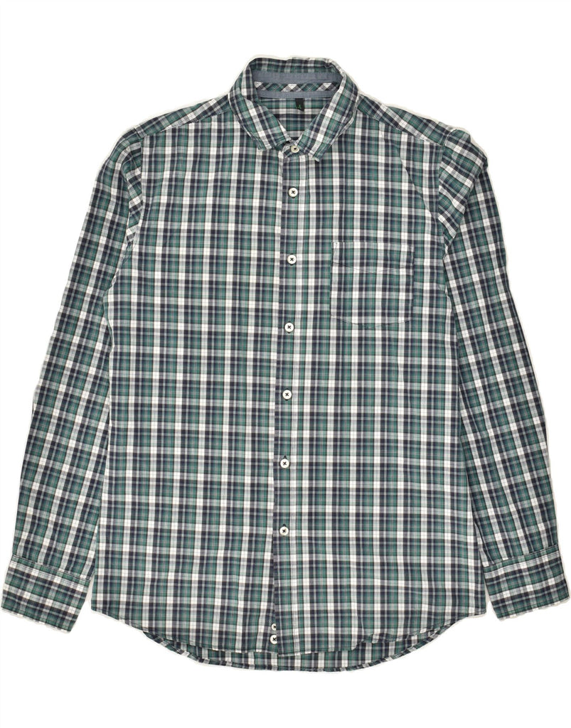 BENETTON Mens Shirt Small Green Check Vintage Benetton and Second-Hand Benetton from Messina Hembry 