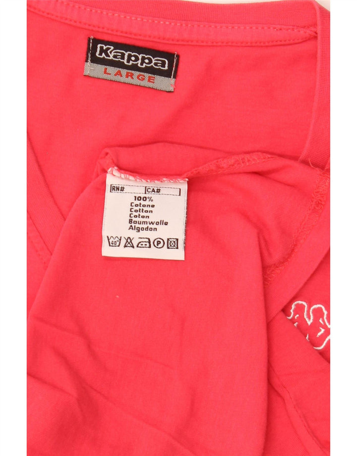 Kappa Womens T-Shirt Top UK 14 Large Red Cotton