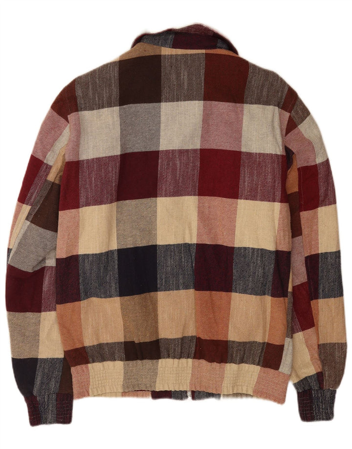 Zara Mens Bomber Jacket UK 38 Medium Multicoloured Check Cotton