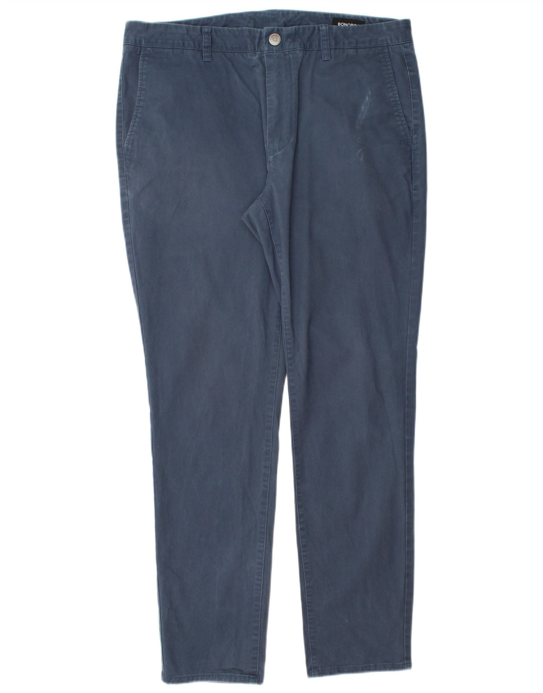 BONOBOS Mens Slim Chino Trousers W35 L30 Blue Cotton