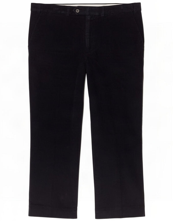 Marks & Spencer Mens Regular Fit Corduroy Trousers W36 L29 Navy Blue Cotton