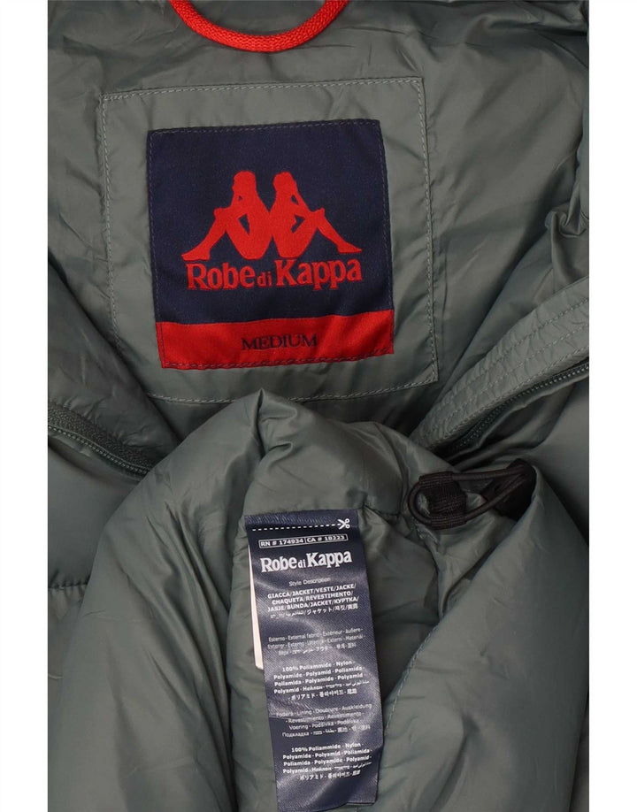 Kappa Mens Hooded Padded Jacket UK 38 Medium Green Polyamide