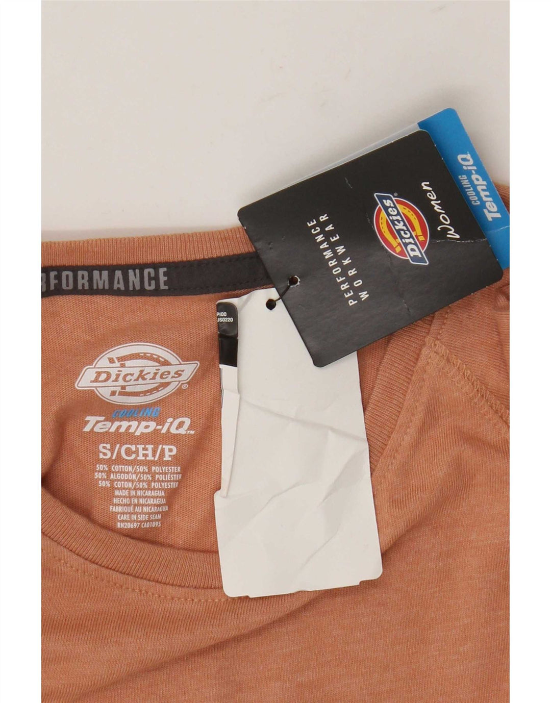 Dickies Womens Top Long Sleeve UK 10 Small Orange Cotton