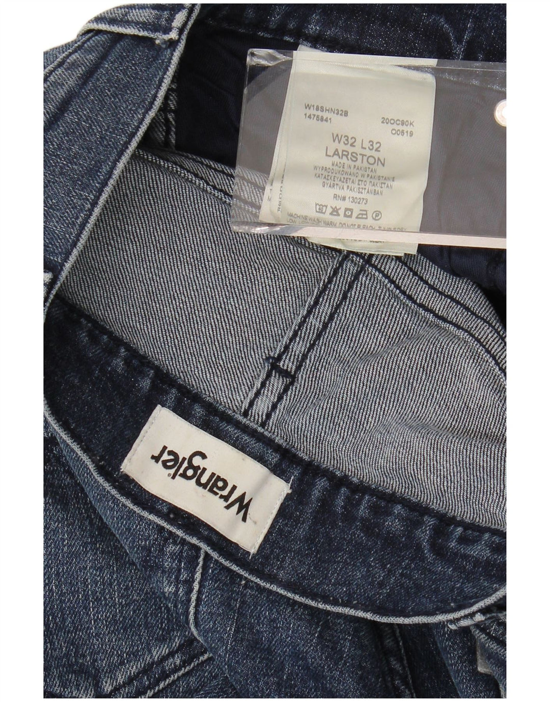 Wrangler Mens Larston Straight Jeans W32 L32 Blue Cotton