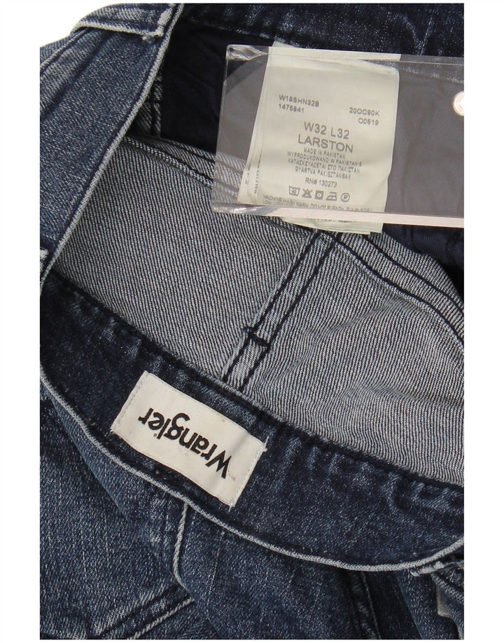 Wrangler Mens Larston Straight Jeans W32 L32 Blue Cotton