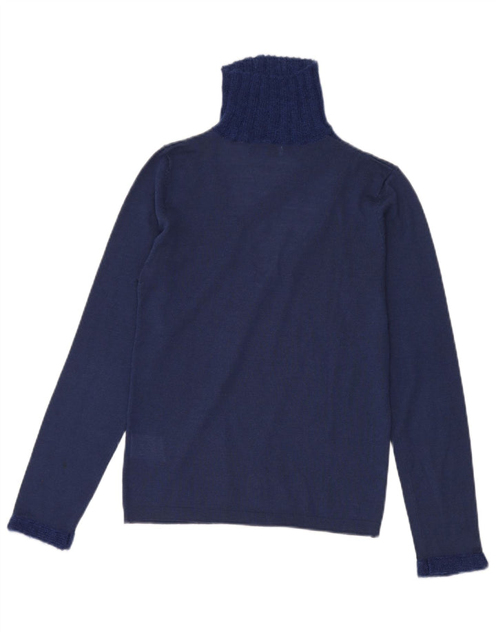 Guess Womens marciano Turtle Neck Jumper Sweater US 3 Small Navy Blue Wool