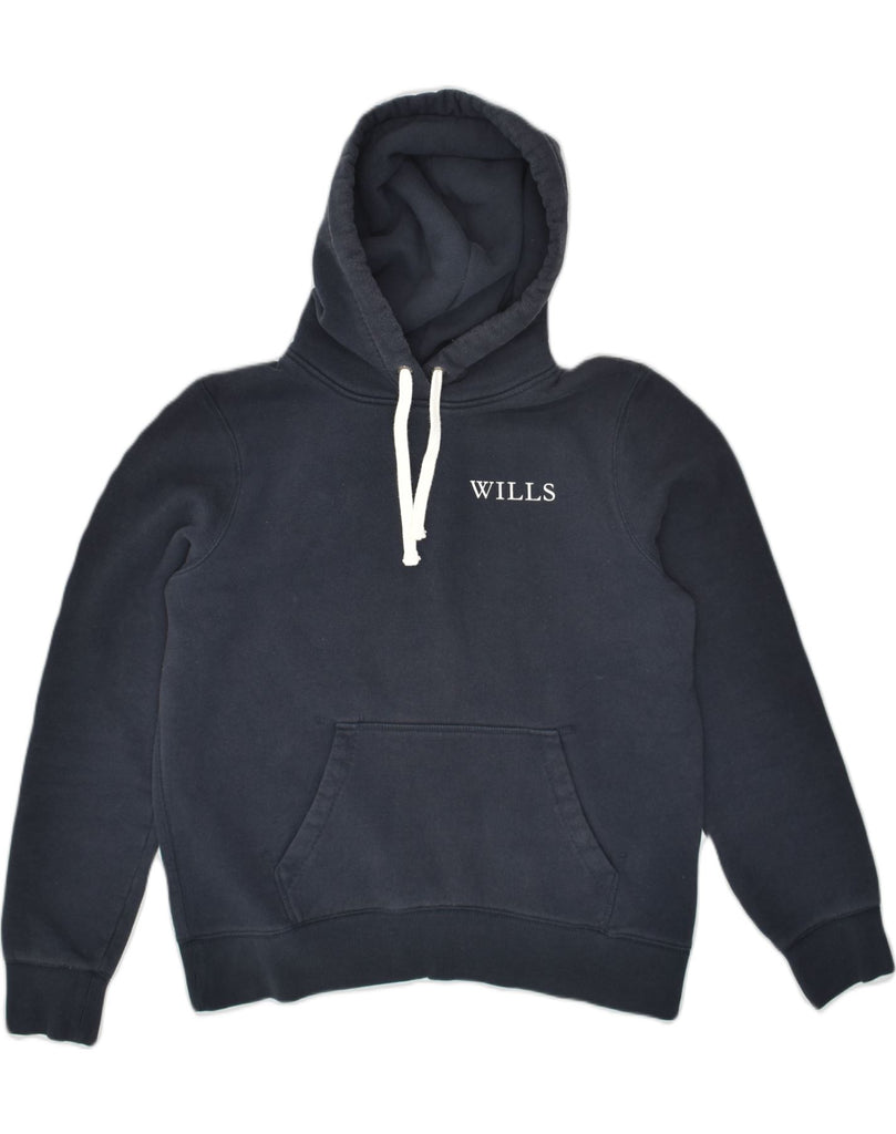 JACK WILLS Womens Hoodie Jumper UK 14 Large  Navy Blue Cotton | Vintage Jack Wills | Thrift | Second-Hand Jack Wills | Used Clothing | Messina Hembry 