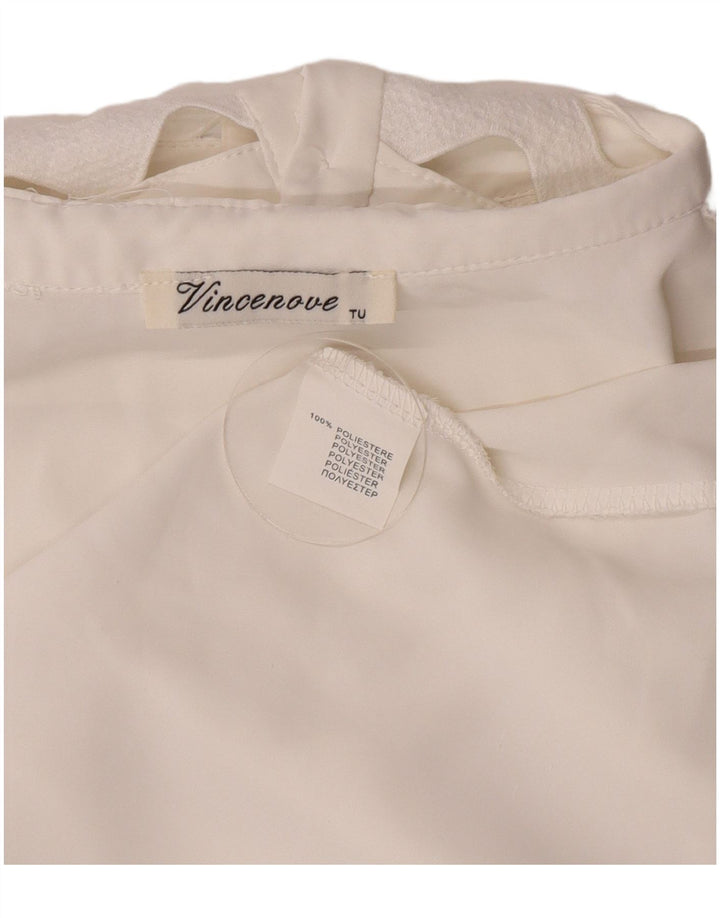 Vintage Womens Shirt Blouse UK 14 Large White Polyester