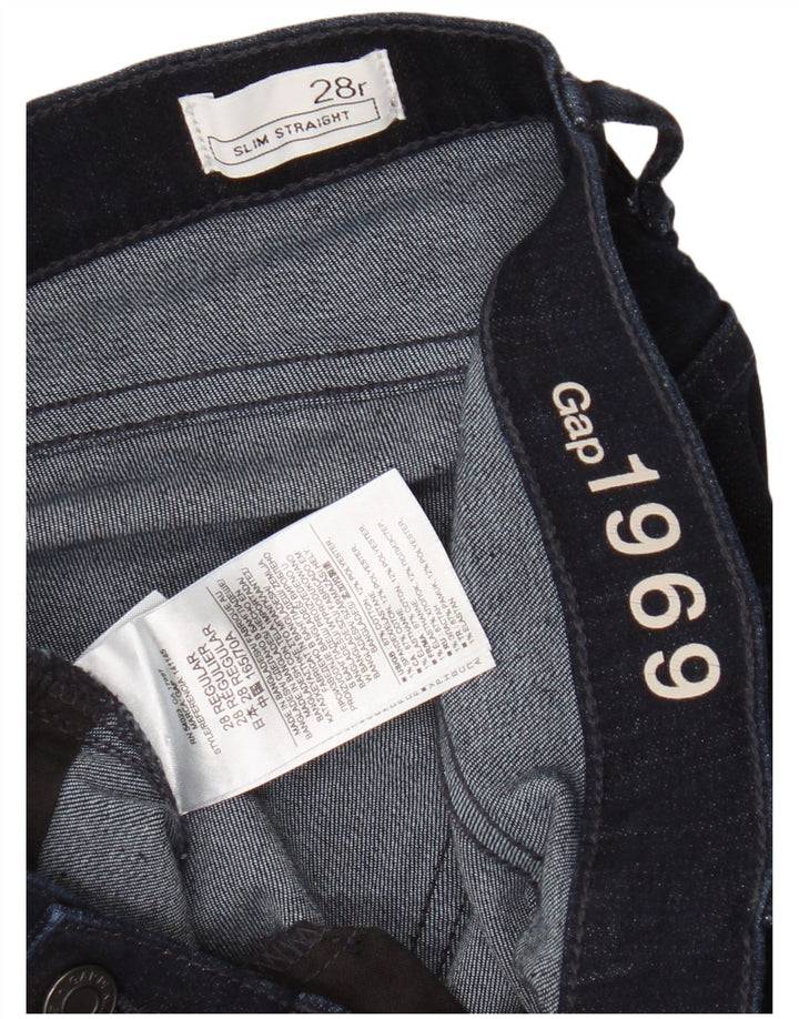 Gap Womens Slim Straight Jeans W28 L32 Navy Blue Cotton