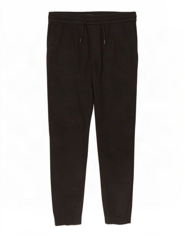 Zara Womens Joggers Casual Trousers XL W34 L26 Black Cotton