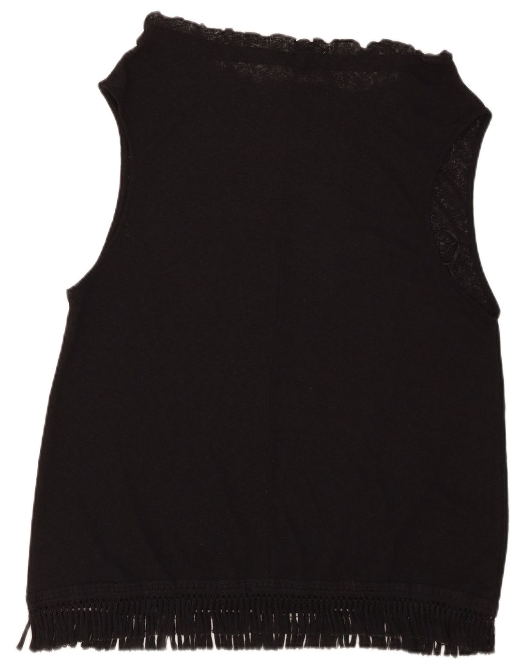 ZARA Womens Sleeveless Blouse Top UK 16 Large Black