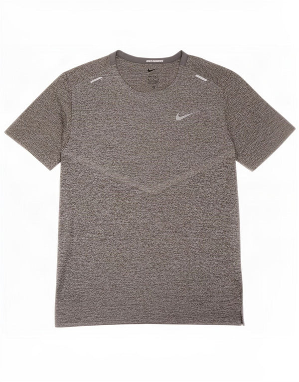 Nike Mens Dri Fit T-Shirt Top Medium Grey Flecked