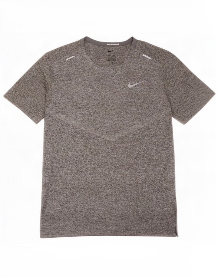 Nike Mens Dri Fit T-Shirt Top Medium Grey Flecked