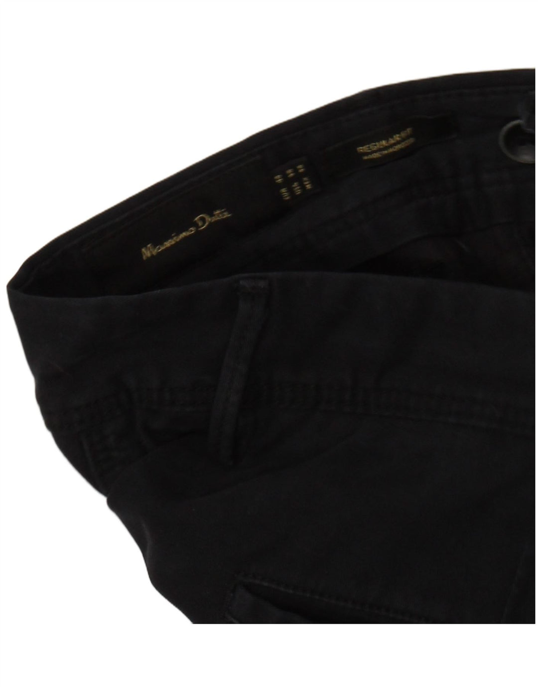 MASSIMO DUTTI Mens Regular Fit Chino Trousers EU 44 Large W34 L31 Black