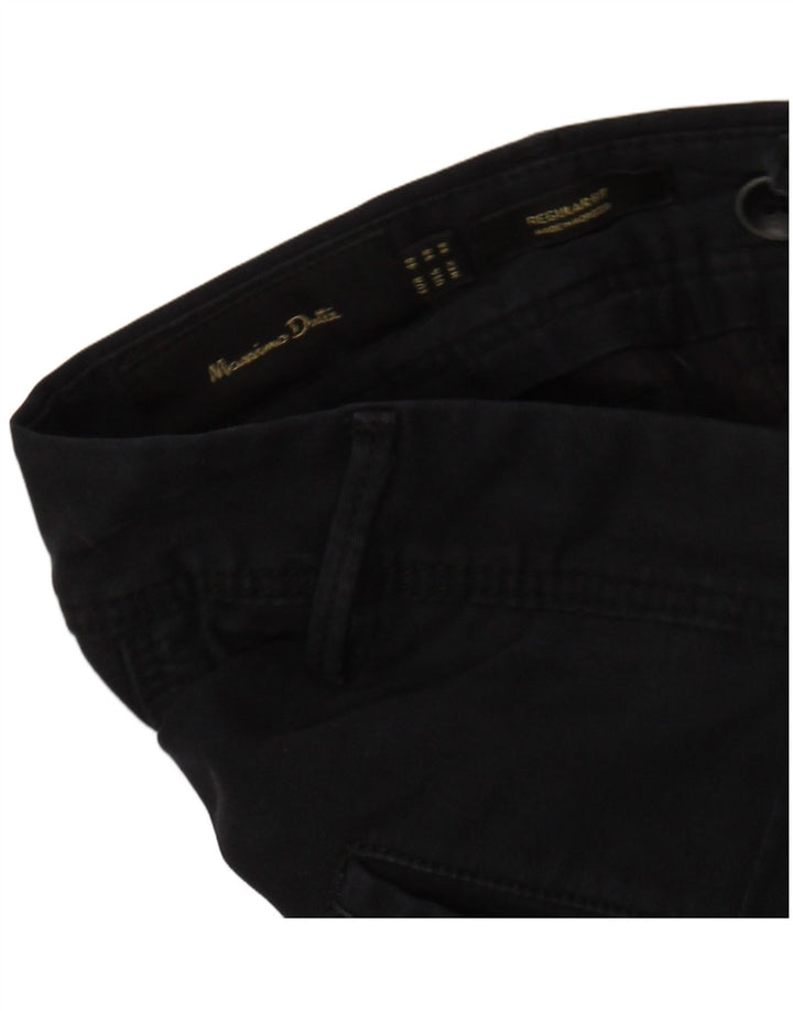 MASSIMO DUTTI Mens Regular Fit Chino Trousers EU 44 Large W34 L31 Black