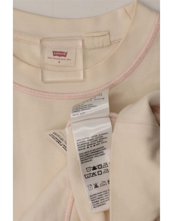 Levi's Womens Oversized Sweatshirt Jumper UK 10 Small Off White Cotton