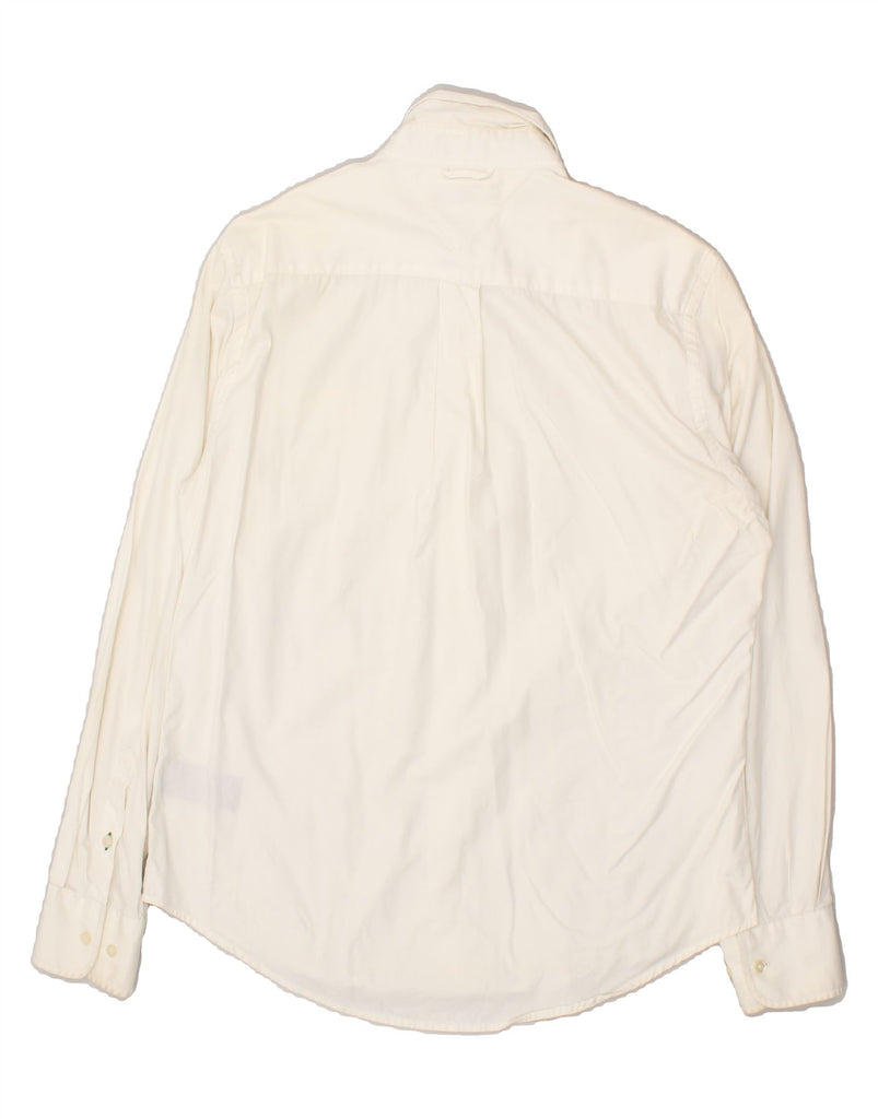 TOMMY HILFIGER Mens Shirt Medium Off White Cotton | Vintage Tommy Hilfiger | Thrift | Second-Hand Tommy Hilfiger | Used Clothing | Messina Hembry 