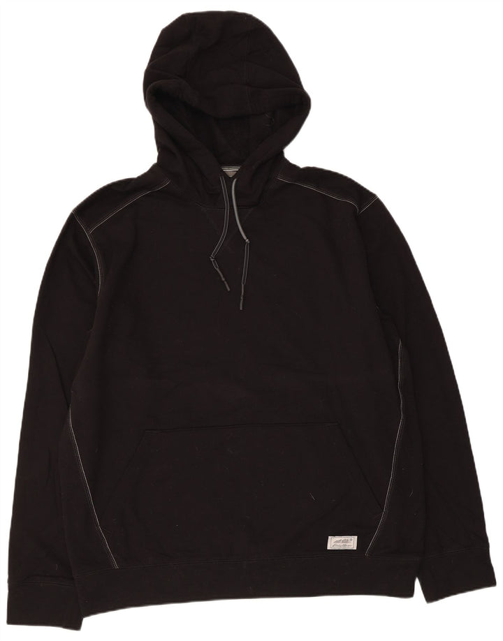 Eddie Bauer Mens Hoodie Jumper Large Black Cotton