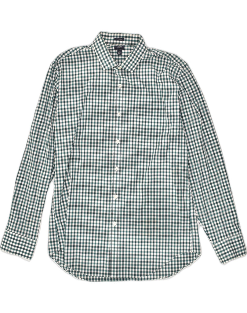 J. CREW Mens Thompson Shirt Size 171/2 XL Green Check Cotton | Vintage J. Crew | Thrift | Second-Hand J. Crew | Used Clothing | Messina Hembry 